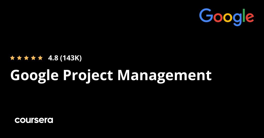 Google Project Management Professional Certificate page on Coursera