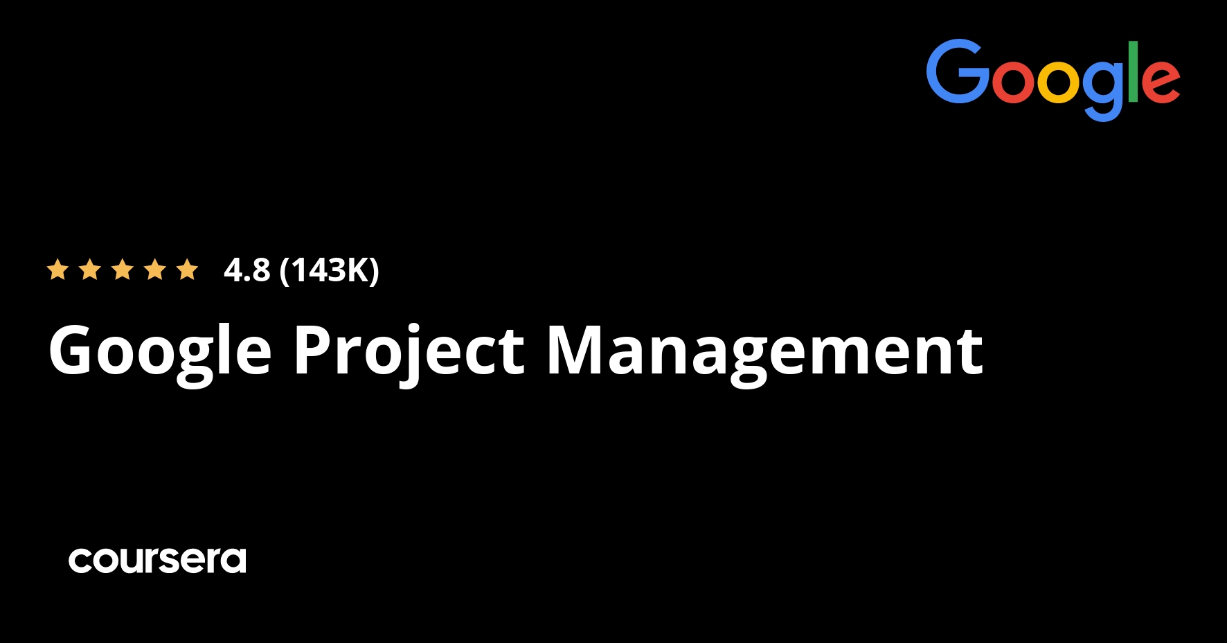 Google Project Management Professional Certificate page on Coursera
