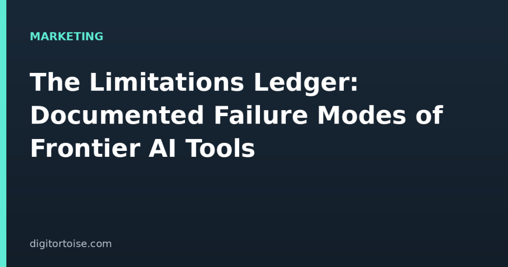 The Limitations Ledger: Documented Failure Modes of Frontier AI Tools
